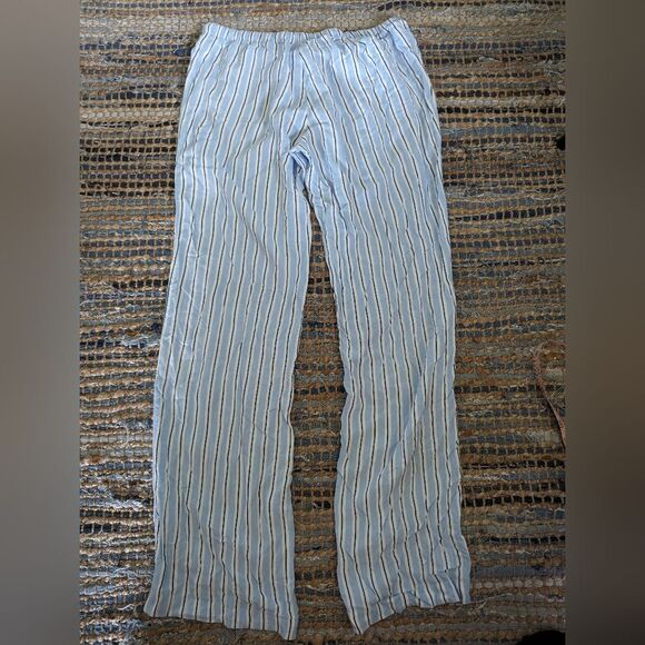 Forever 21 Women's S Pajama Pants Blue Black White Stripes Comfy Cozy Loungewear - Picture 8 of 8